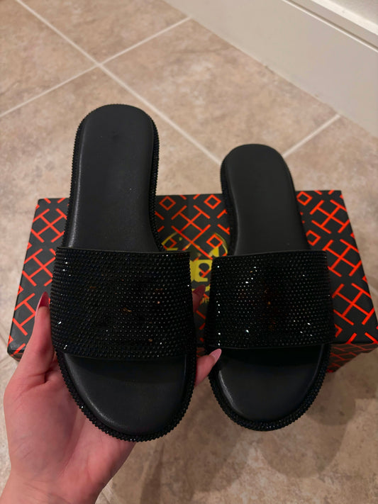 Black Sparkly Flats